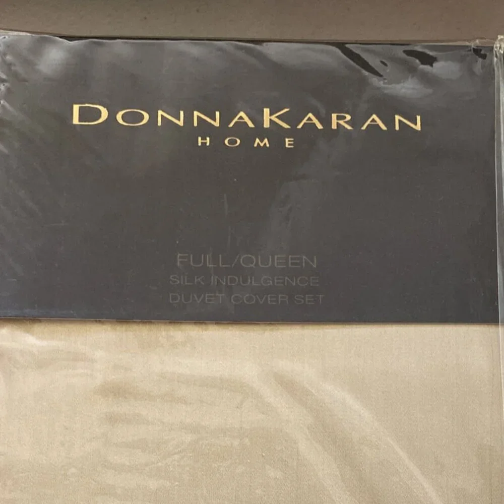 3 Pc Set Donna Karan Silk Indulgence Duvet Gold Dust